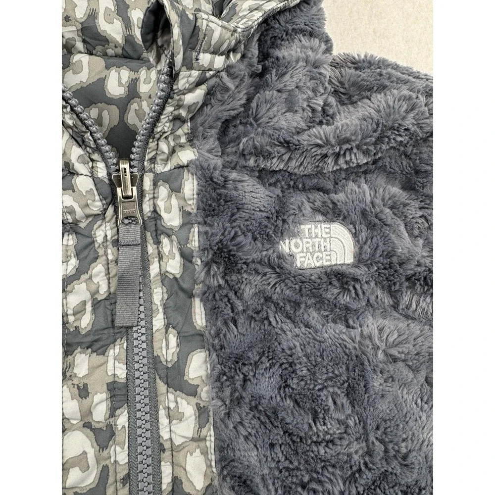 The North Face Girls Reversible Hooded Mossbud Swirl Parka Jacket Large 14/16